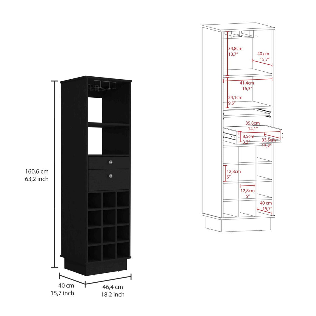 Reina Tall Bar Unit | Black