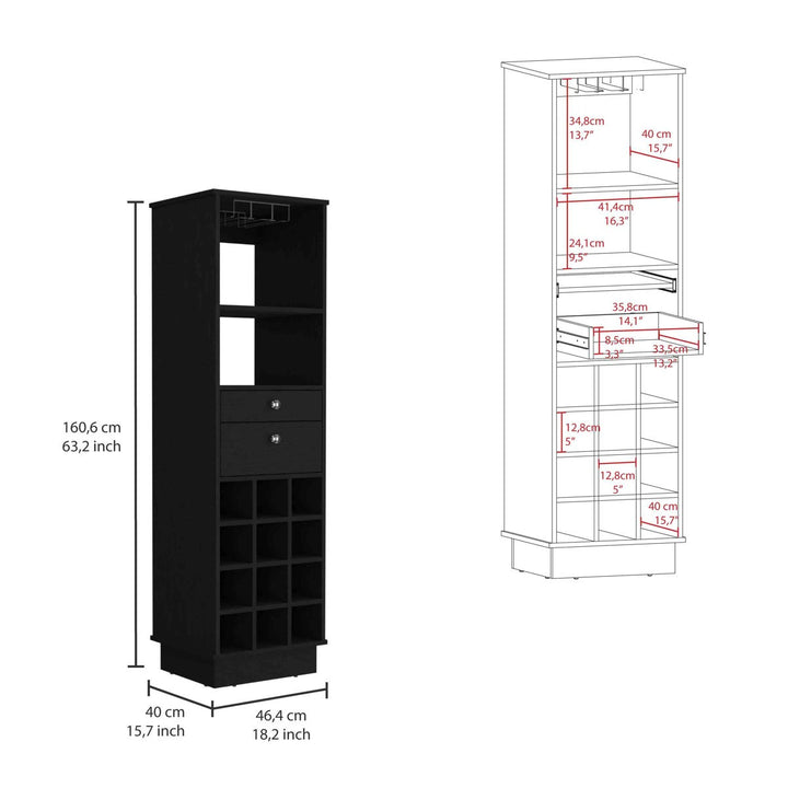 Reina Tall Bar Unit | Black