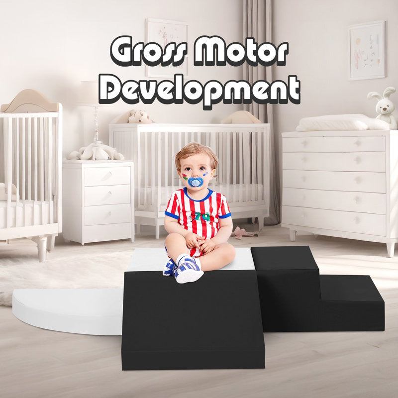 Fuffy Softplay Climber Playset 4-Piece White|Black