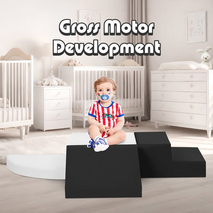 Fuffy Softplay Climber Playset 4-Piece White|Black