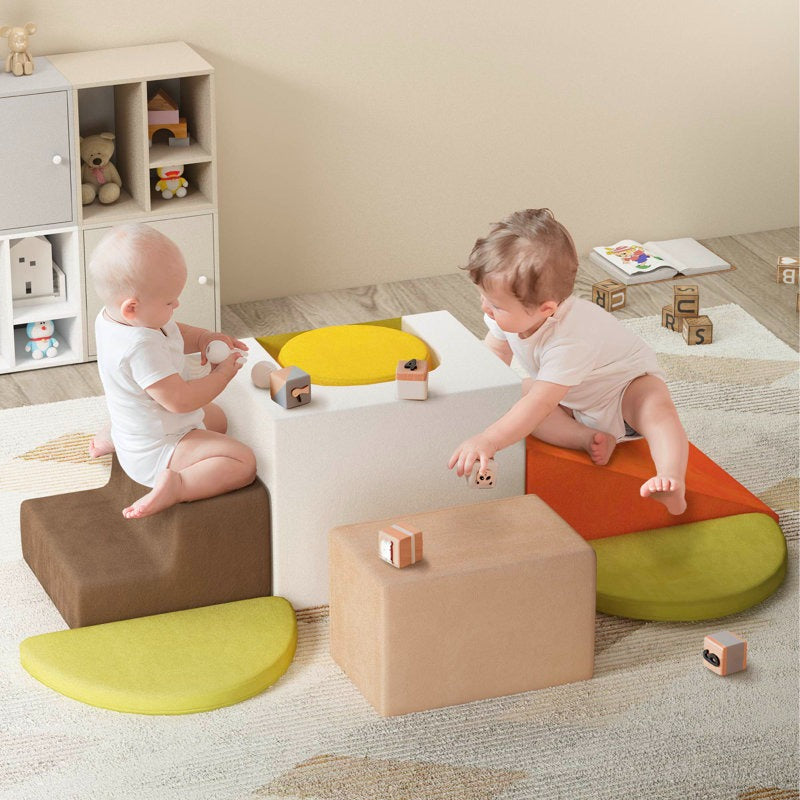 Tear Softplay Climber Playset 7-Piece Orange|Brown|Pink
