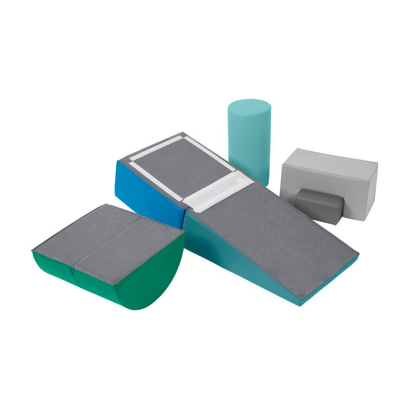 Tom Softplay Block Shape Playset 6-Piece Set Green|Grey