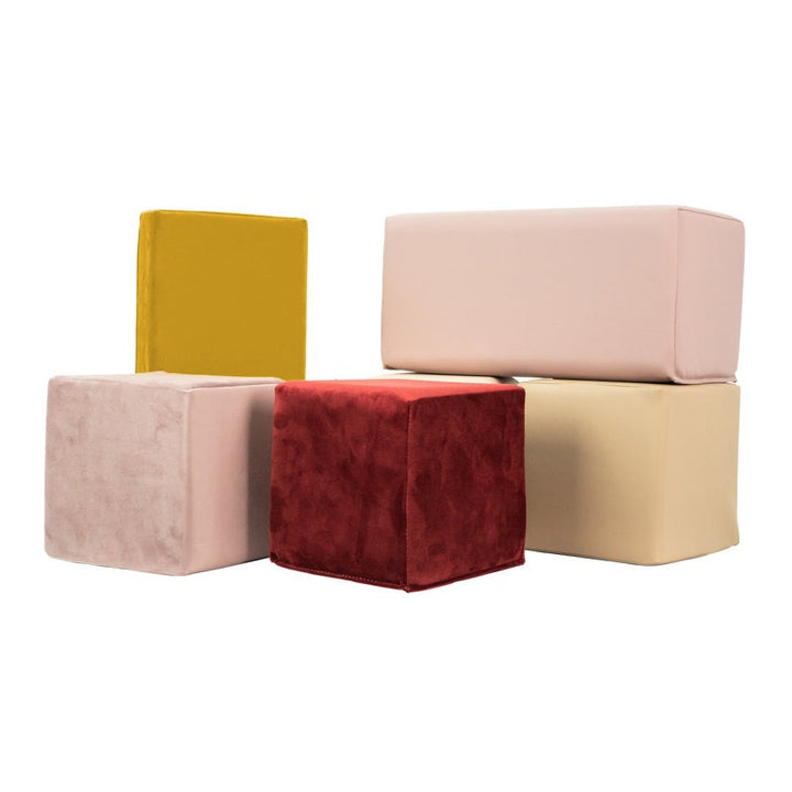 Gans Softplay Block Playset 6-Piece Beige|Red