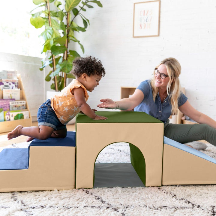 Hugs Softplay Climber Playset – 3 Piece Blue/Green/Beige