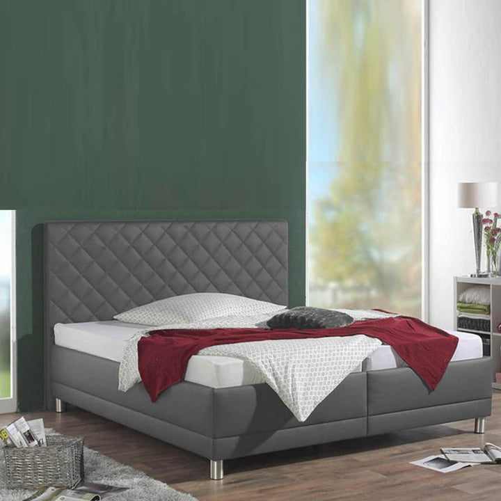 Viribus Bed Without Storage | King | Grey Leatherette