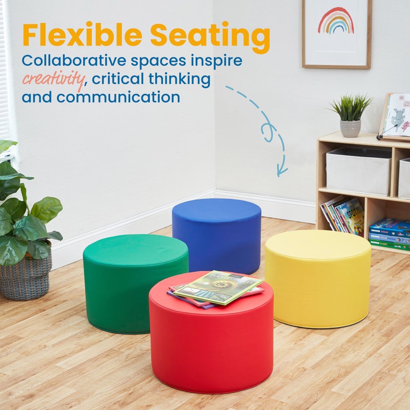 Throm Softplay Seating Block Playset 4-Piece Red|Blue