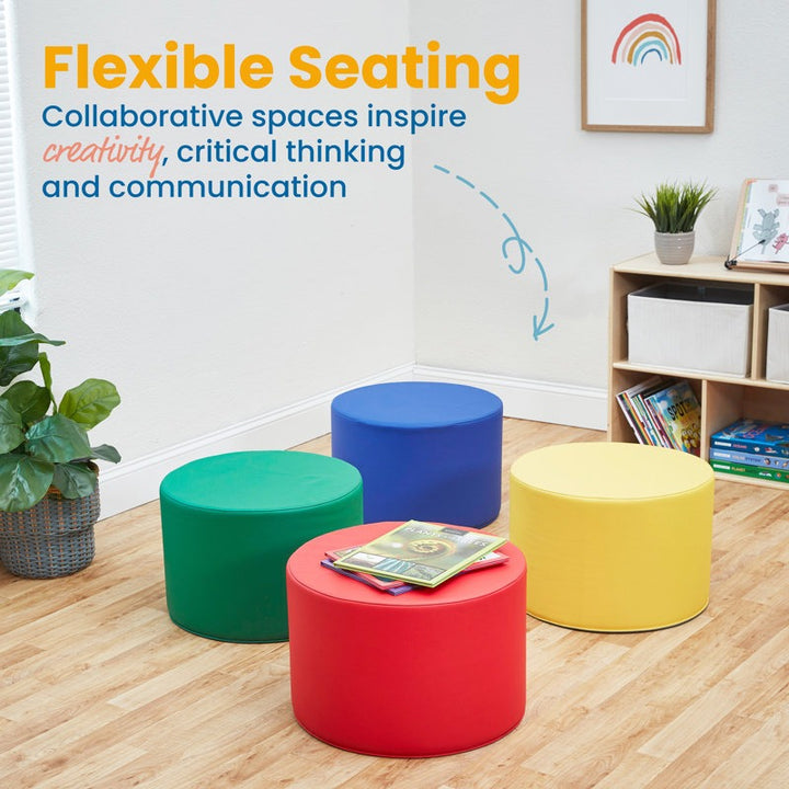 Throm Softplay Seating Block Playset 4-Piece Red|Blue
