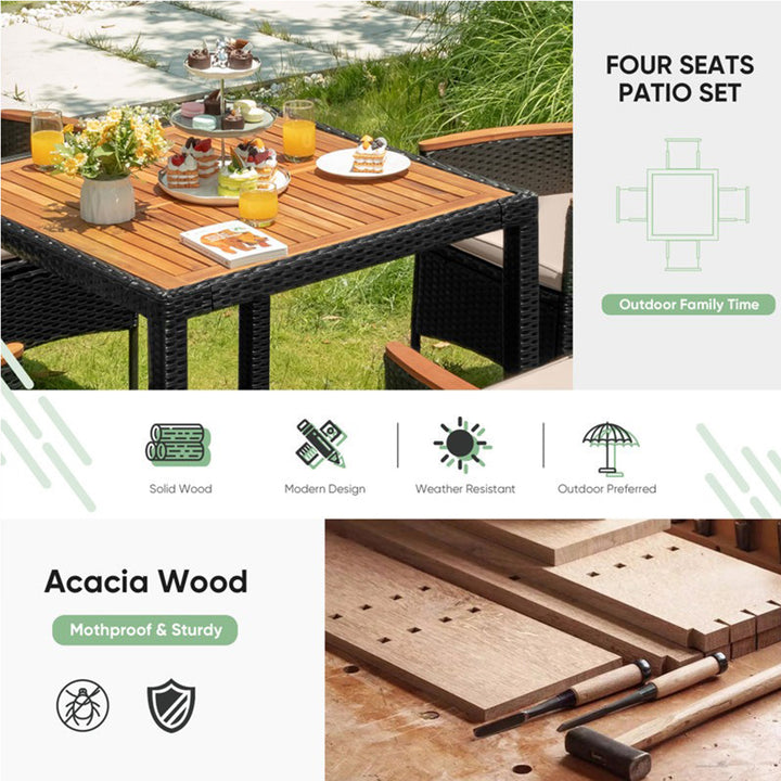 Coll 4- Seaters Square Outdoor Dining Table Set