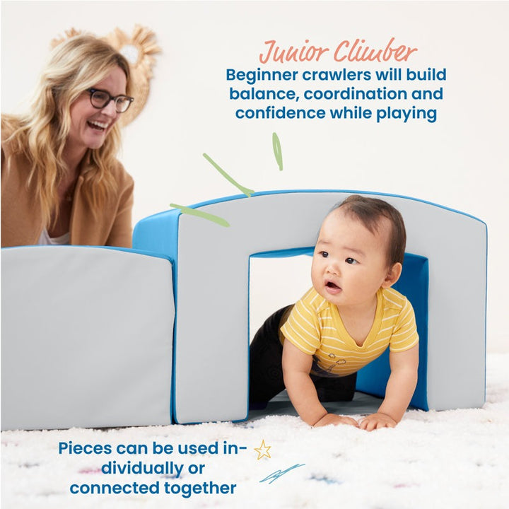Jao Softplay Tunnel Playset 2-Piece White|Blue