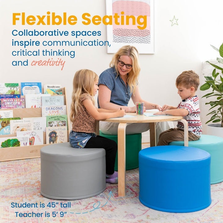 Throm Softplay Seating Block Playset 4-Piece Grey|Blue