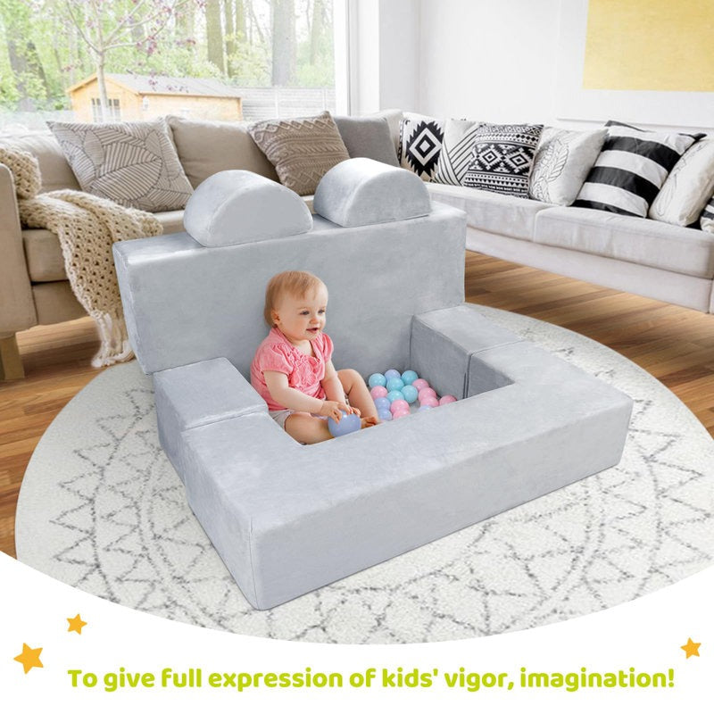Nehu Softplay Block Playset 6 Piece Grey