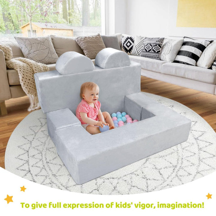 Nehu Softplay Block Playset 6 Piece Grey