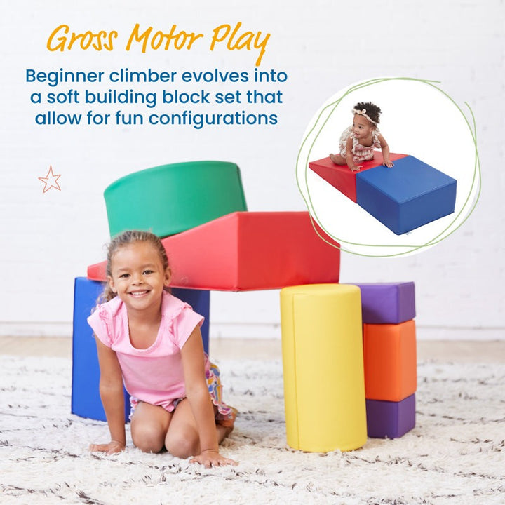 Tom Softplay Block Shape Playset 6-Piece Set Red|Purple