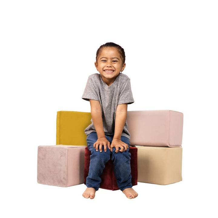 Gans Softplay Block Playset 6-Piece Beige|Red
