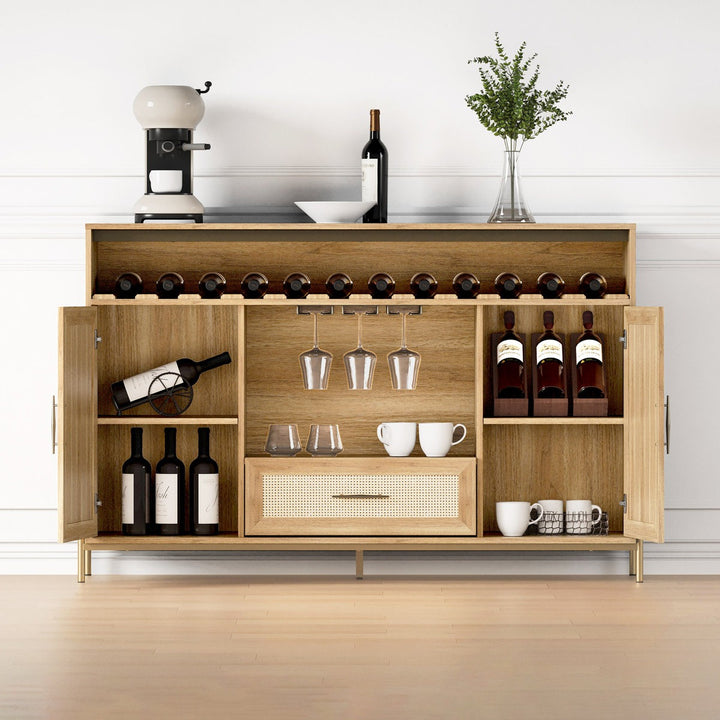 Yuna Tall Bar Cabinet | Natural