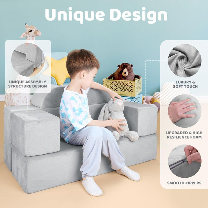 Nehu Softplay Block Playset 6 Piece Grey