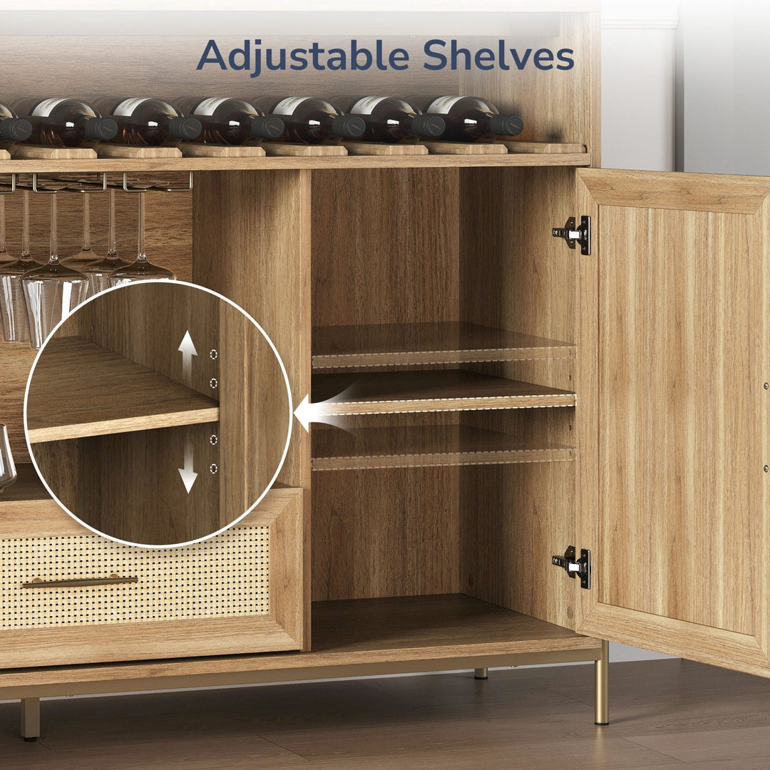 Yuna Tall Bar Cabinet | Natural