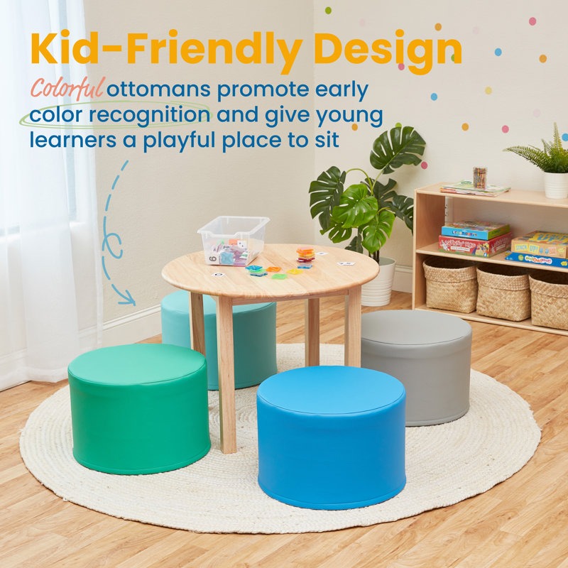 Throm Softplay Seating Block Playset 4-Piece Grey|Blue
