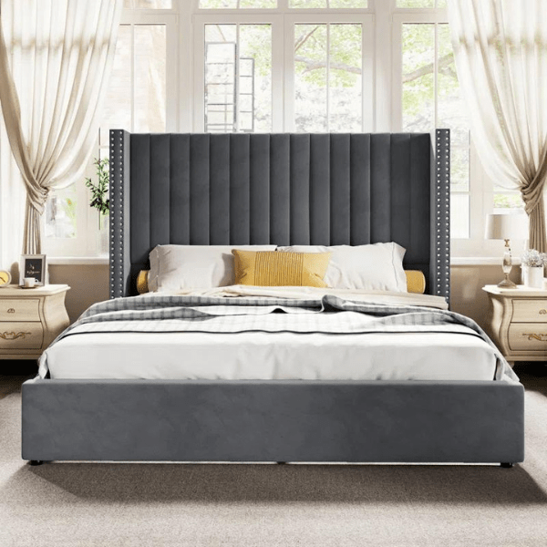 Onyx Bed with Hydraulic Storage | King | Black Fabric