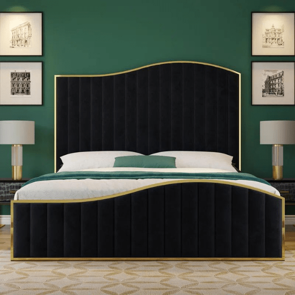 Marble Mist Bed Without Storage | King | Black Fabric