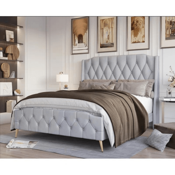 Opal Oasis Bed Without Storage | King | Grey Fabric