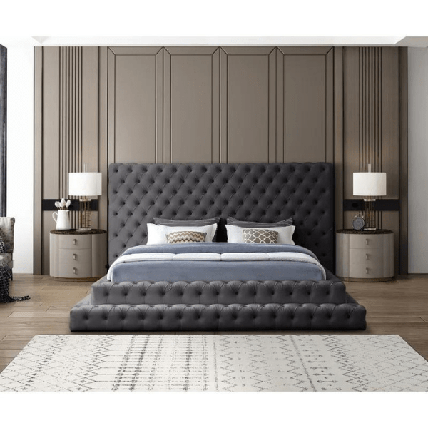 Pearl Bed Without Storage | King | Grey Fabric