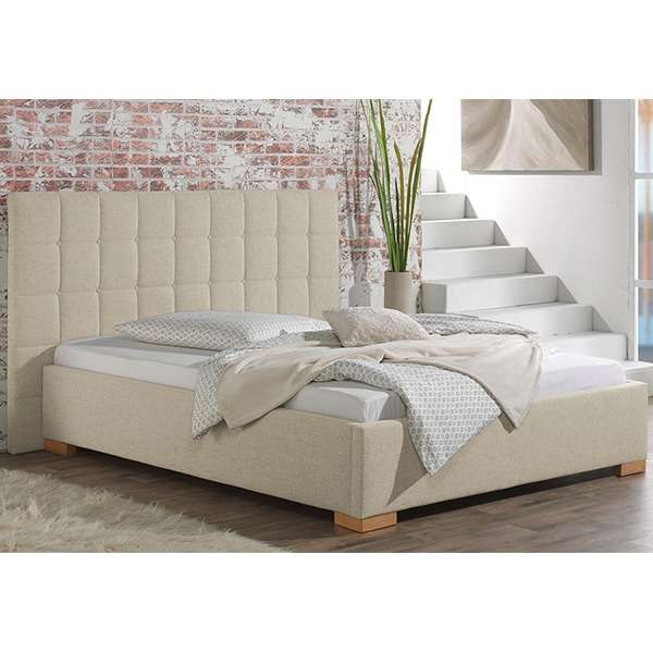 Neil Bed Without Storage | King | Cream Fabric