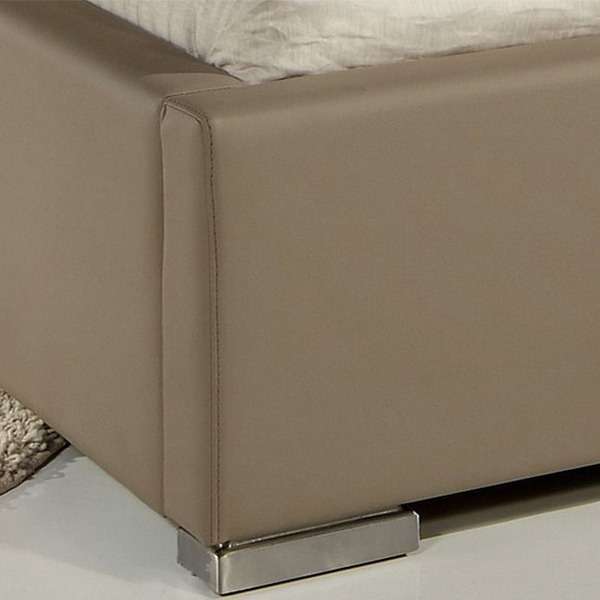 Paxton Bed with Hydraulic Storage | King | Beige Leatherette