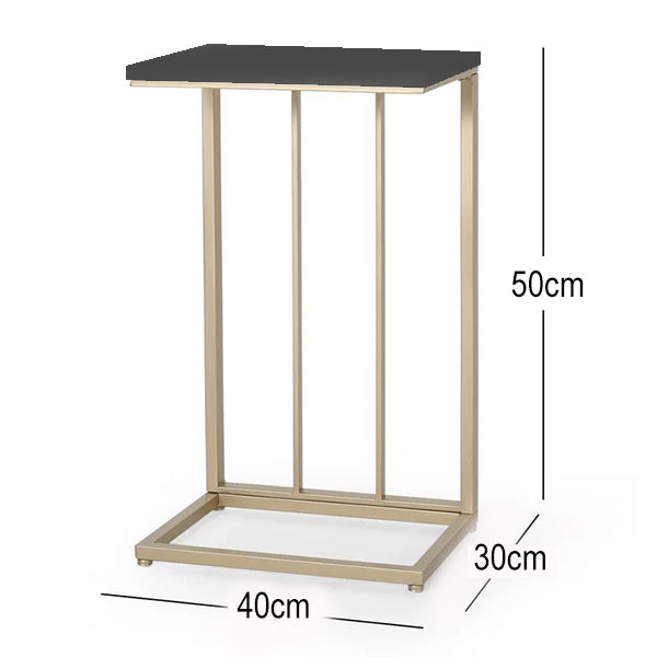 Tall Metal End Table | Black