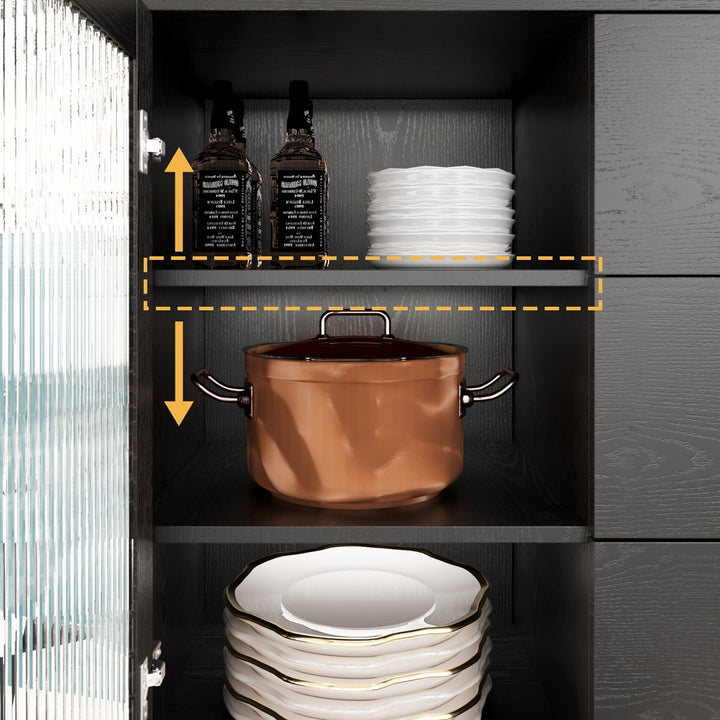 Reo Tall Crockery Unit | Black