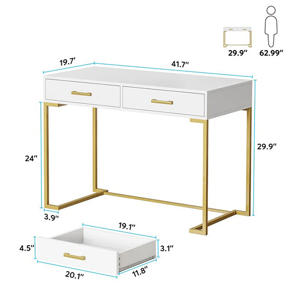 Jax Study Table | White