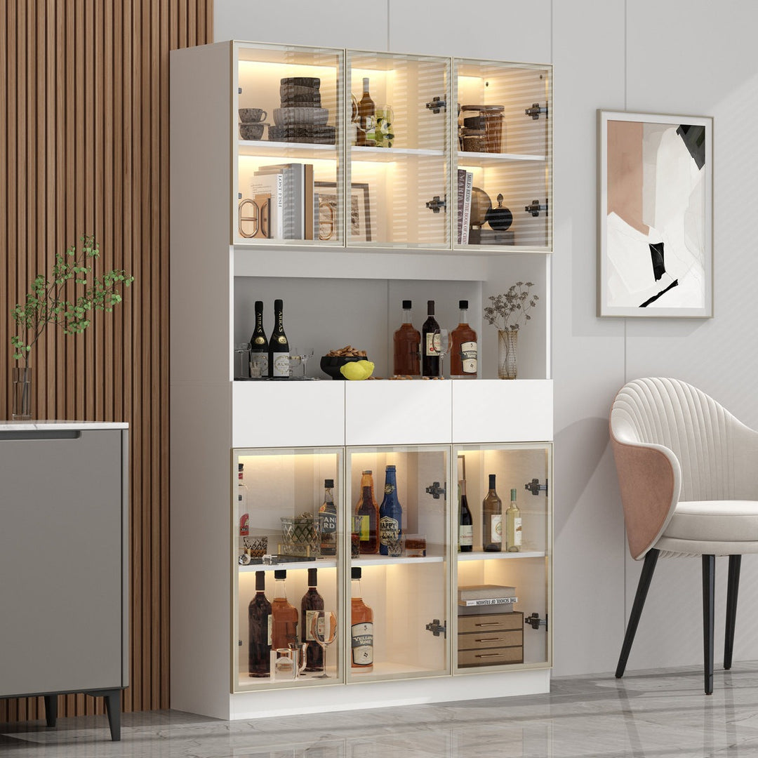 Roco Tall  Crockery Unit | White