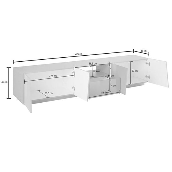 Bend Line TV Stand | Large | White