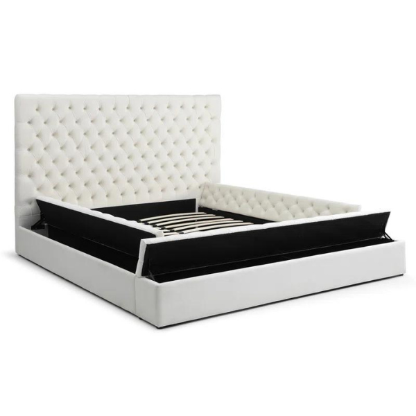 Ruby Rest Bed Without Storage | King | White Fabric