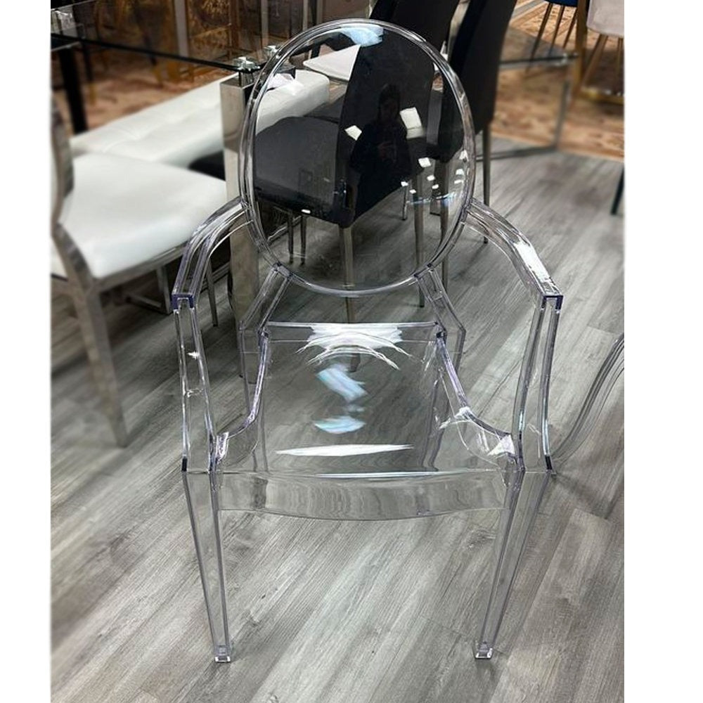 Saskia Arm Acrylic  Chair | Clear