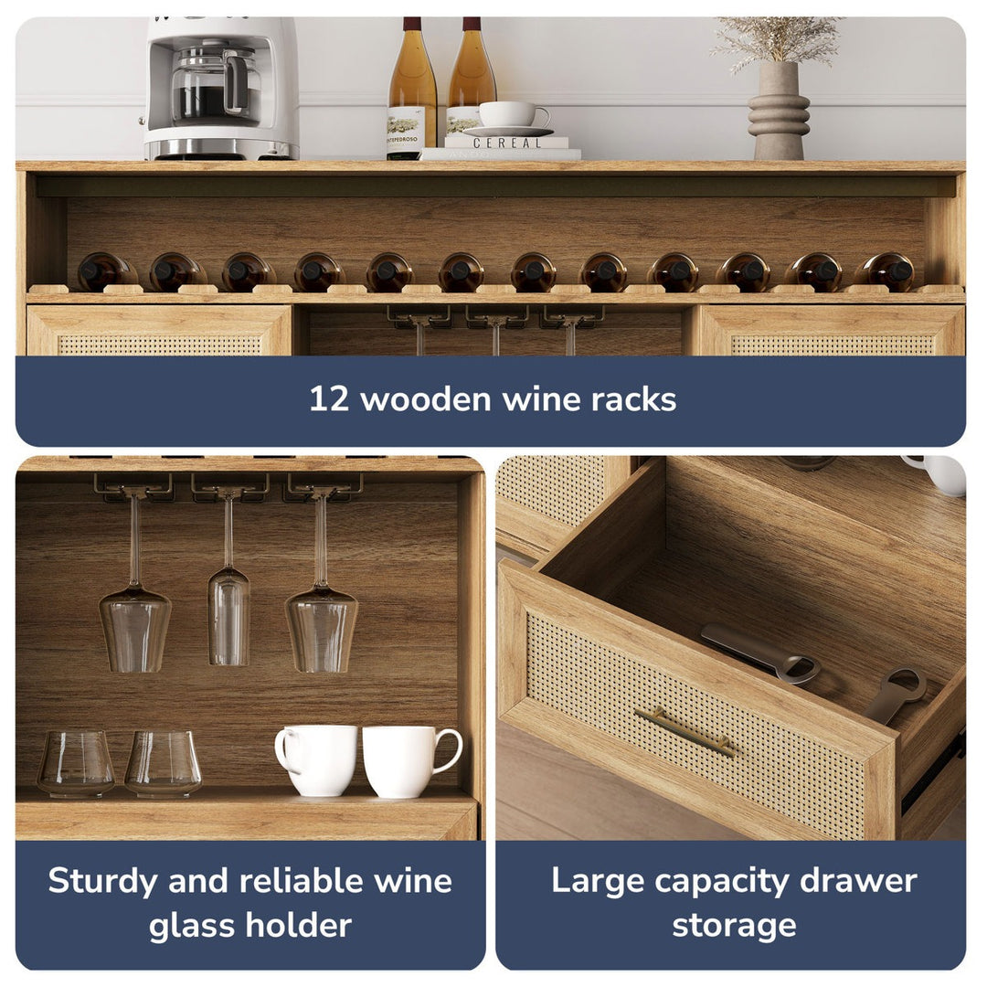 Yuna Tall Bar Cabinet | Natural