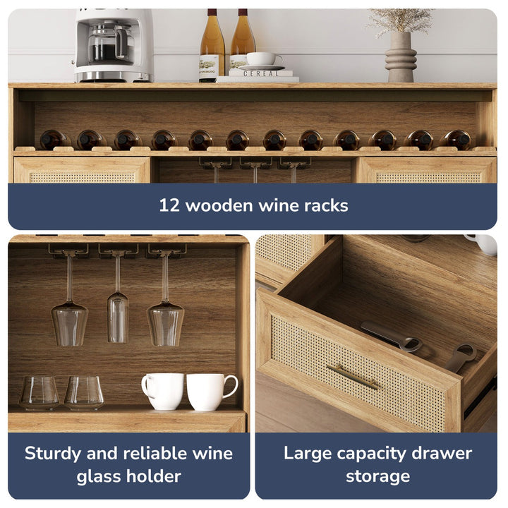 Yuna Tall Bar Cabinet | Natural