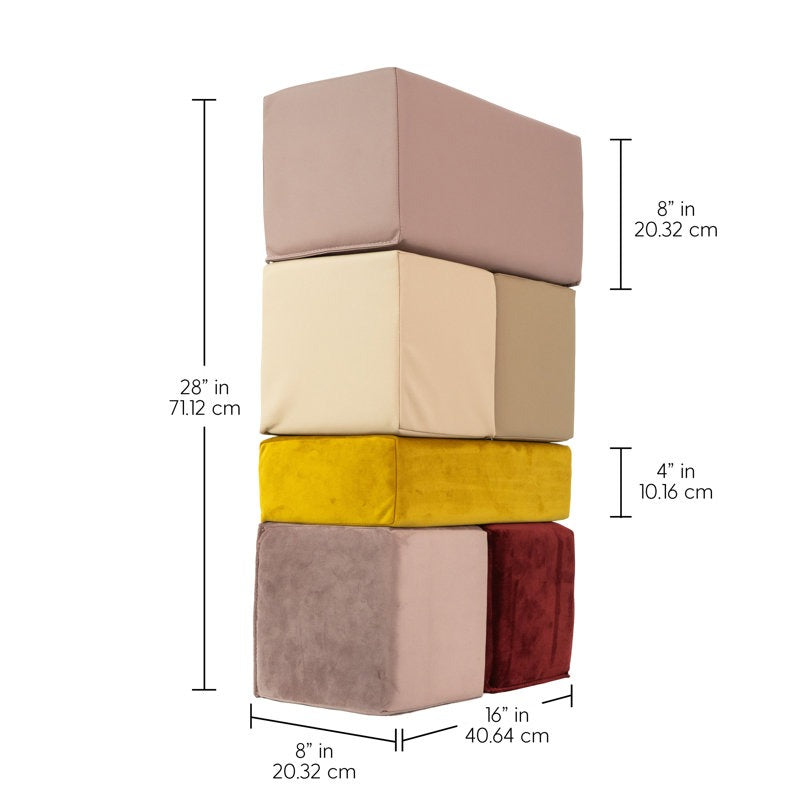 Gans Softplay Block Playset 6-Piece Beige|Red