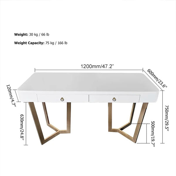 Zayn Study Table | White