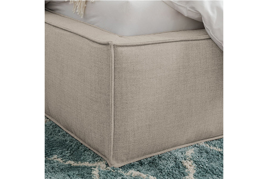 Samson Bed with Hydraulic Storage | King | Cream  Fabric Upholstery