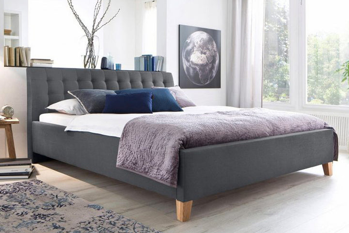 Deporte Bed Without Storage | King | Grey Fabric Upholstrey