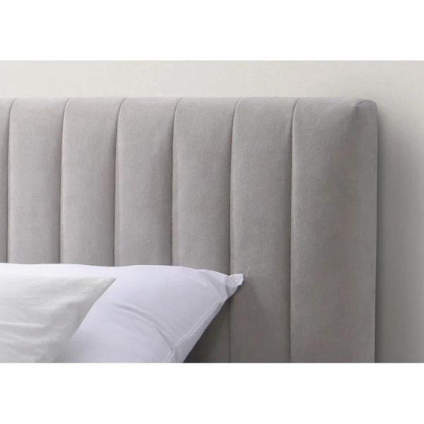 Caspian Bed Without Storage | King | Grey Fabric Upholstery