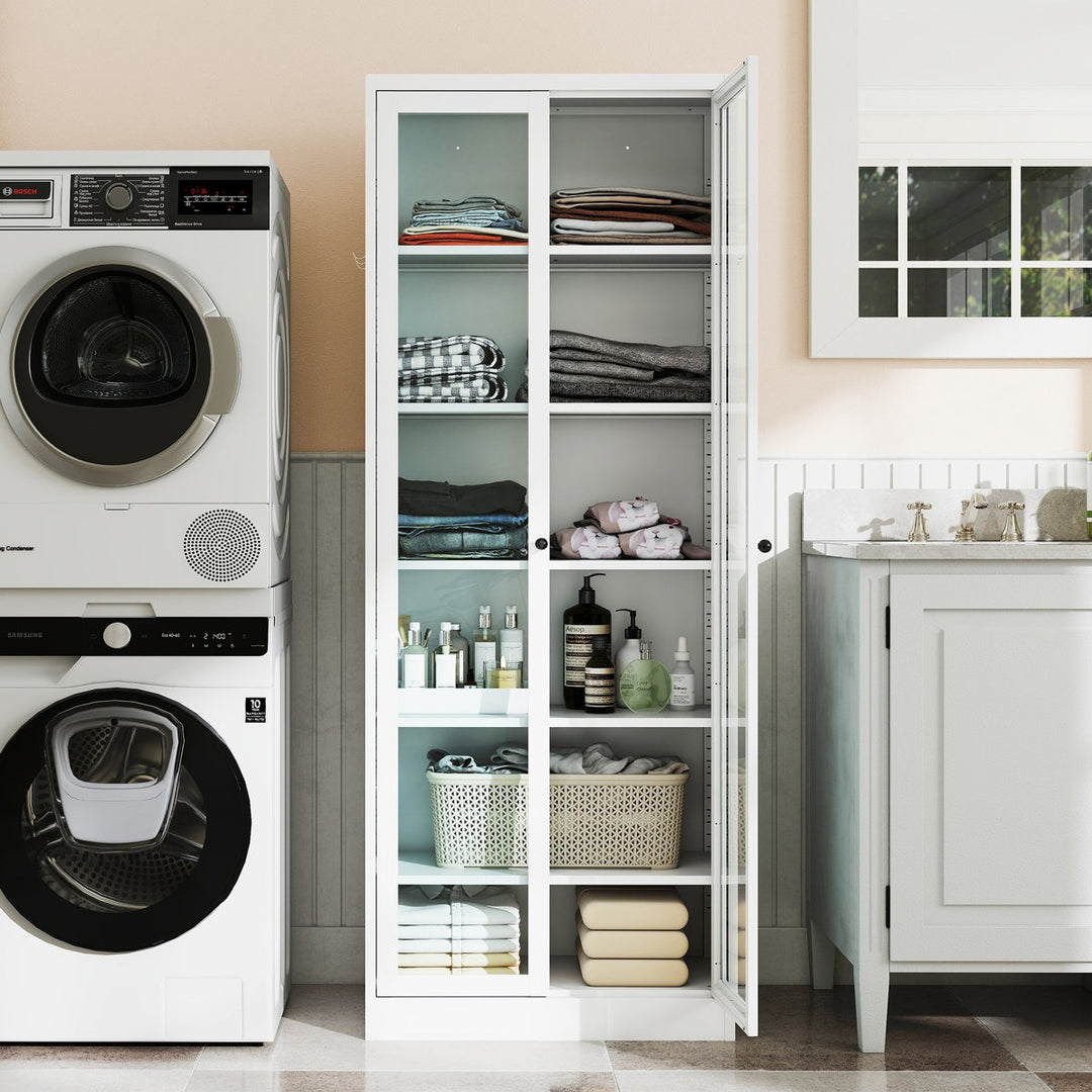 Kenta Tall Crockery Unit | White