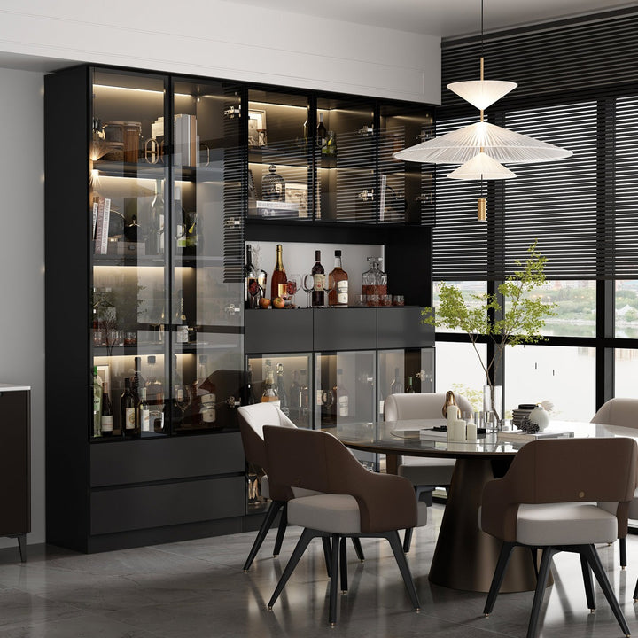 Rento Tall Crockery Unit | Black