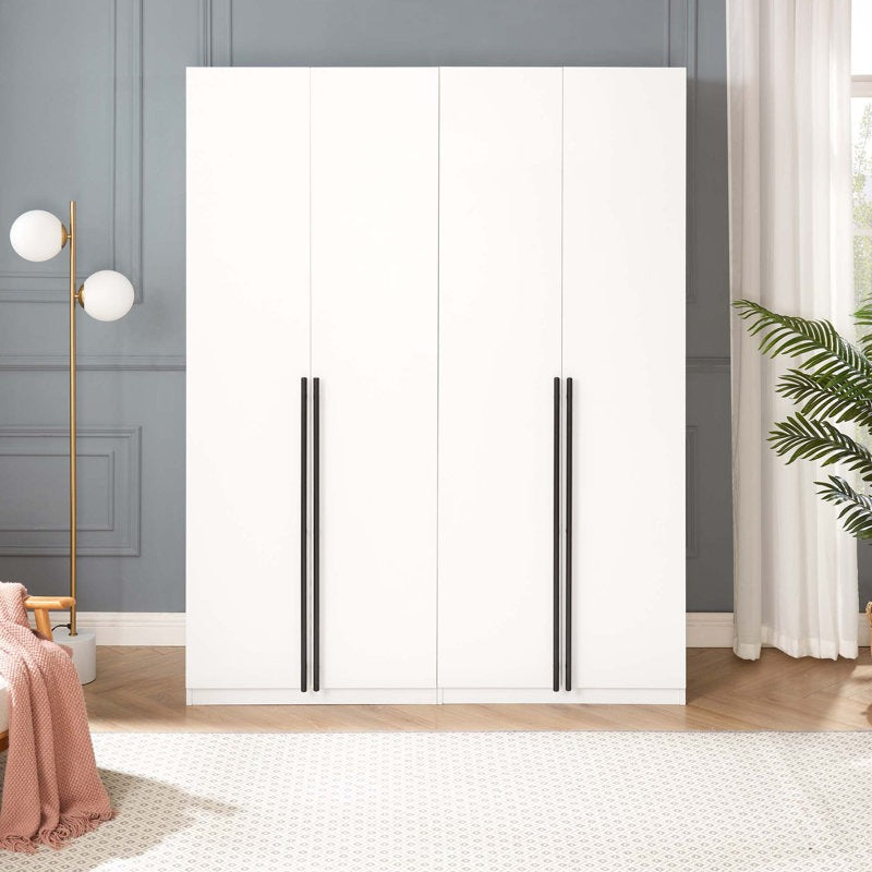 Denco 4 Door Wardrobe | White
