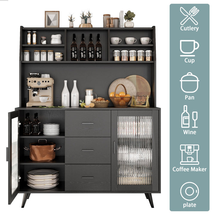 Reo Tall Crockery Unit | Black
