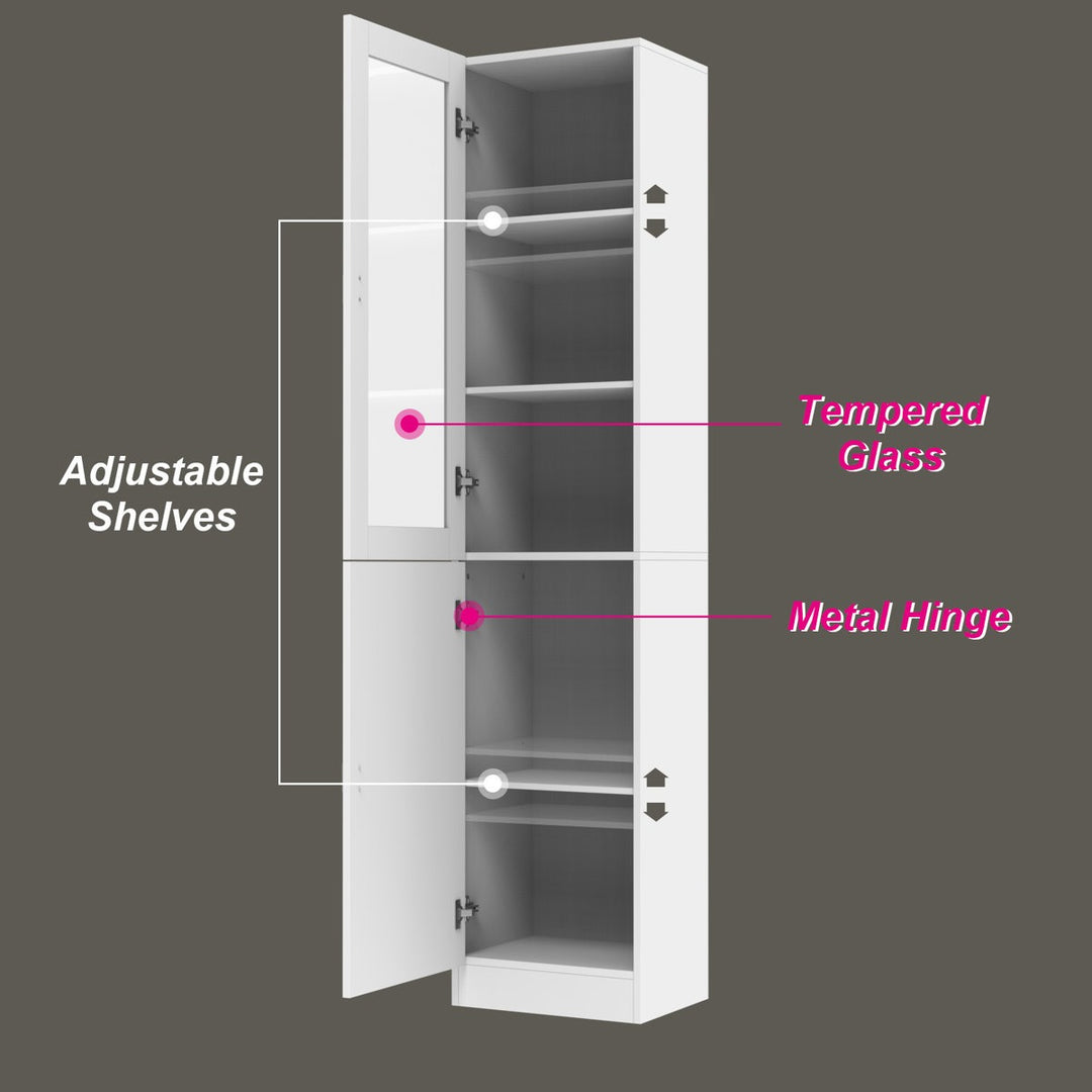 Mano Tall  Crockery Unit | White