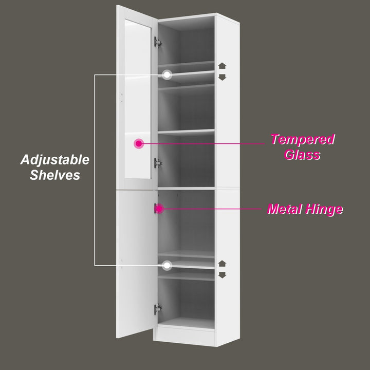 Mano Tall  Crockery Unit | White