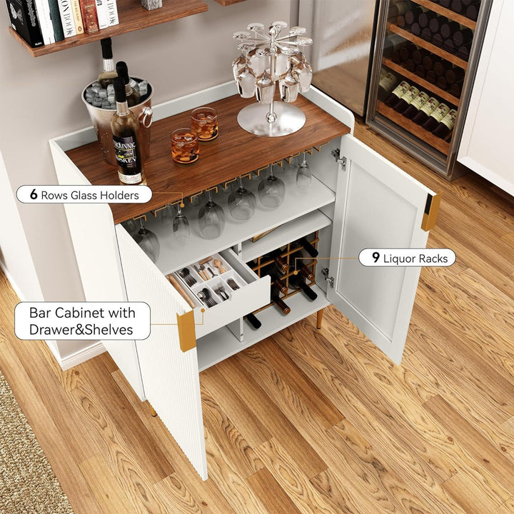 Emi Bar Cabinet | White