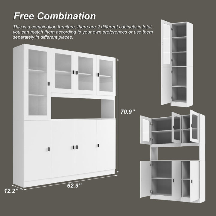 Mano Tall  Crockery Unit | White